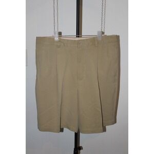 Tommy Bahama Mens Khaki Pleat Front 100%‎ Silk Shorts Size 34